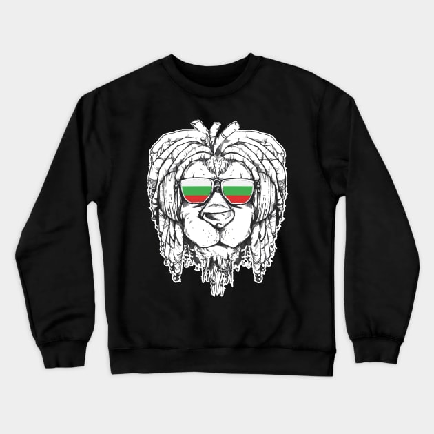 Rasta Reggae Lion Bulgaria Gift Rastafari Crewneck Sweatshirt by Pummli